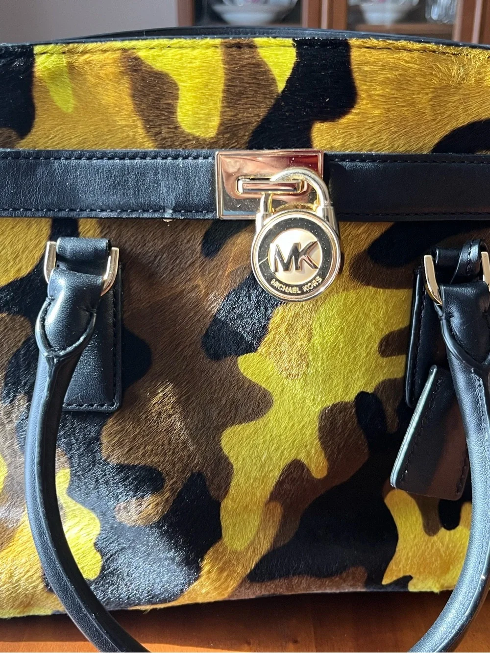 Michael Kors: Calf Hair & Leather w/ Fatigue design